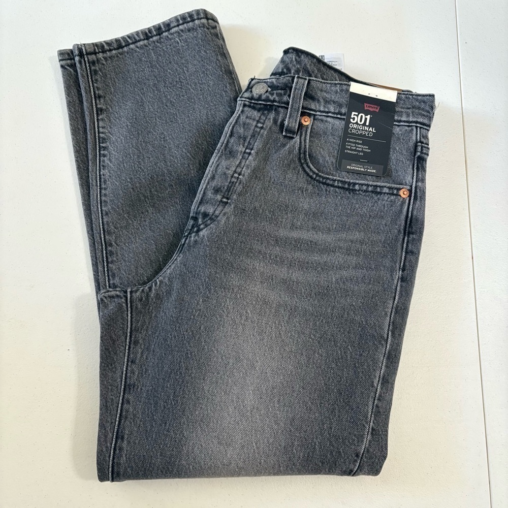 Levis 501 Womens Original Cropped Straight Leg Jeans size 27x26 - Picture 13 of 13